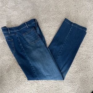 J. Jill Curvy High-Rise Wide Leg Patch Pocket Denim Jeans 12 Tall